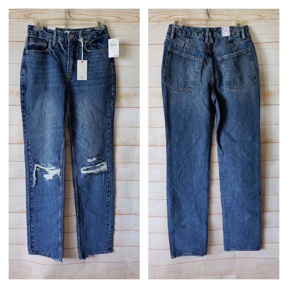 Good American Distressed Jeans Women's  2/26 RN# 151301 Style: GNISJS999T Indigo